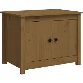 vidaXL Table basse marron miel 71x49x55 cm pin massif