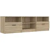 vidaXL Armoire TV Chêne Sonoma 150x33,5x45 cm Bois composite