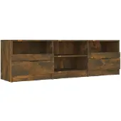 vidaXL Armoire TV chêne fumé 150x33,5x45 cm Bois composite