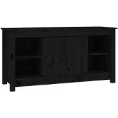 vidaXL Armoire TV noire 103x36,5x52 cm Pin massif