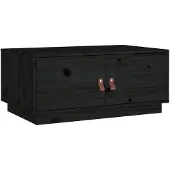 vidaXL Table basse noire 80x50x35 cm pin massif