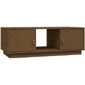 vidaXL Table basse marron miel 100x50x35 cm pin massif