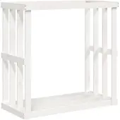 vidaXL Étagère pour bois de chauffage d'extérieur Blanc 108x52x106 cm Pin massif