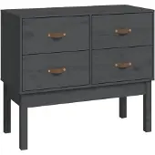 vidaXL Armoire console Gris 90x40x78 cm Pin massif