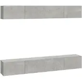 vidaXL Armoires murales TV 4 pcs. Gris béton 100x30x30 cm
