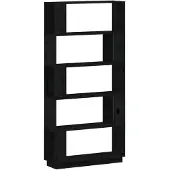 vidaXL Bibliothèque/Séparateur de pièce Noir 80x25x163,5 cm Pin massif