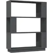 vidaXL Bibliothèque/Séparateur de pièce Gris 80x25x101 cm Pin massif
