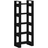 vidaXL Bibliothèque/Séparateur de pièce Noir 60x35x160 cm Bois massif