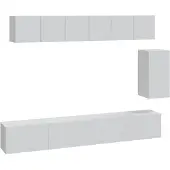 vidaXL Ensemble de 6 meubles TV blanc en bois composite