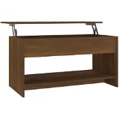 vidaXL Table basse aspect chêne brun 102 x 50 x 52,5 cm en aggloméré