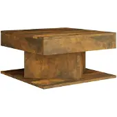 vidaXL Table basse chêne fumé 57x57x30 cm bois composite