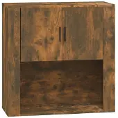 vidaXL Armoire murale Chêne fumé 80x33x80 cm Bois d'ingénierie