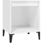 vidaXL Table de chevet Blanc brillant 40x35x50 cm