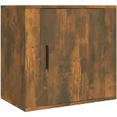 vidaXL Table de chevet murale Chêne fumé 50x30x47 cm
