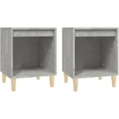 vidaXL Tables de chevet 2 pcs Gris béton 40x35x50 cm