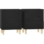 vidaXL Tables de chevet 2 pcs Noir 40x35x50 cm