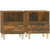vidaXL Tables de chevet 2 pcs Chêne fumé 40x35x50 cm