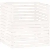 vidaXL Composteur Blanc 100x100x102 cm Bois massif de pin