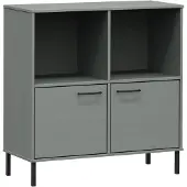 vidaXL Bibliothèque avec pieds en métal Gris 90x35x90,5 cm Bois OSLO