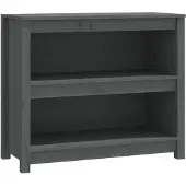 vidaXL Bibliothèque Gris 80x35x68 cm Bois de pin massif