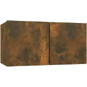 vidaXL Meuble TV mural chêne fumé 60x30x30 cm bois composite