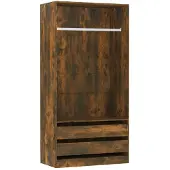 vidaXL Armoire chêne fumé 100x50x200 cm Bois composite