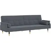 vidaXL Canapé-lit avec coussins gris foncé velours