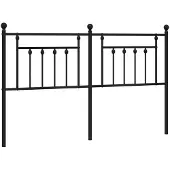 vidaXL Tête de lit de rechange en métal noir 160 cm