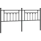 vidaXL Tête de lit en métal noir 193 cm