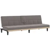 vidaXL Canapé-lit avec porte-gobelets Taupe Tissu