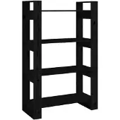 vidaXL Bibliothèque/Séparateur de pièce Noir 80x35x125 cm Pin massif