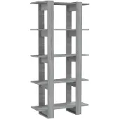 vidaXL Bibliothèque/Séparateur de pièce Sonoma gris 80x30x160 cm