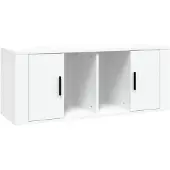 vidaXL Armoire TV blanche 100x35x40 cm Bois composite