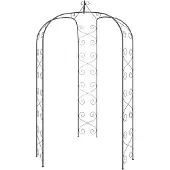 vidaXL Arche de jardin Noir Ø180x255 cm Acier