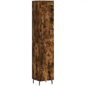 vidaXL Highboard chêne fumé 34,5x34x180 cm bois composite