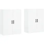 vidaXL Armoires murales 2 pcs. Blanc 69,5x34x90 cm