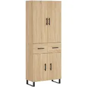 vidaXL Highboard chêne Sonoma 69,5x34x180 cm Matériau dérivé du bois