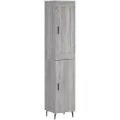 vidaXL Highboard Gris Sonoma 34,5x34x180 cm Matériau dérivé du bois