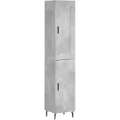 vidaXL Highboard gris béton 34,5x34x180 cm Bois composite
