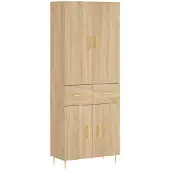vidaXL Highboard chêne Sonoma 69,5x34x180 cm Matériau dérivé du bois