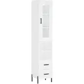 vidaXL Highboard blanc 34,5x34x180 cm Bois composite