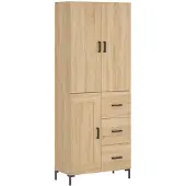 vidaXL Highboard chêne Sonoma 69,5x34x180 cm Matériau dérivé du bois