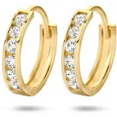 Marie-Celeste Celeste klemmt Zirkonia - 11 mm - Gold, (Or jaune 14 carats)