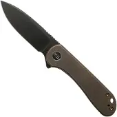 We Knife Couteau pliant Elementum, black stonewash, bronze