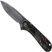CIVIVI Couteau pliant Elementum Damascus, shredded carbon fiber/copper