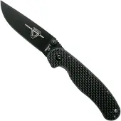 Ontario Couteau pliant RAT-2 D2 Carbon Fibre CF, noir