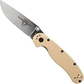 Ontario Couteau pliant RAT-2 D2, satin, desert tan