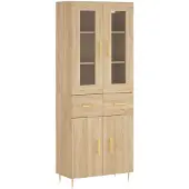 vidaXL Highboard chêne Sonoma 69,5x34x180 cm Matériau dérivé du bois