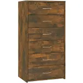 vidaXL Sideboard 6 tiroirs chêne fumé 50x34x96 cm bois composite