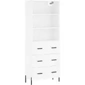 vidaXL Buffet haut Blanc 69,5x34x180 cm Bois d'ingénierie
